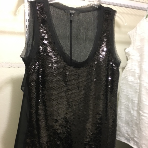 Jessica Simpson Black  sequin tank top - Picture 2 of 10